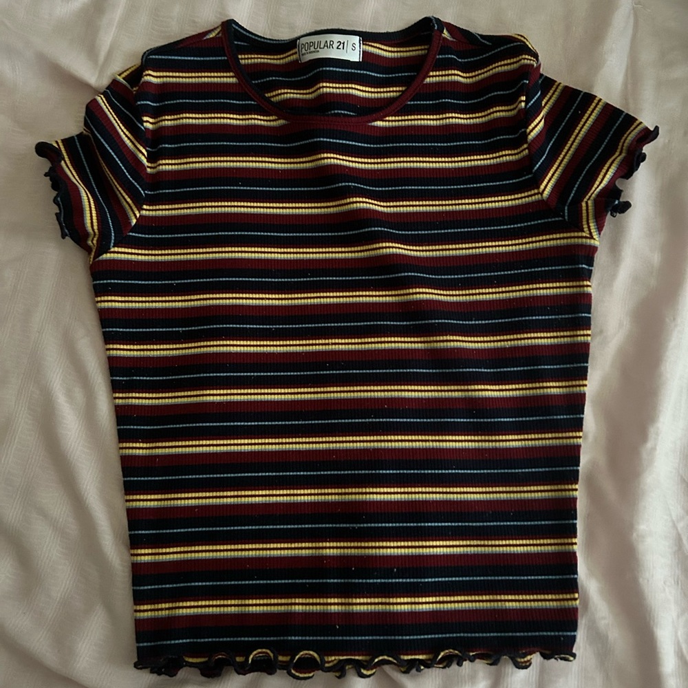 Popular 21 Striped Kids Tee - Black, Red, Yellow
